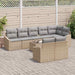 Tuinbankenset 9 st Beige en Licht Grijs poly rattan