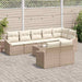 Tuinbankenset 9 st Beige en Crème poly rattan