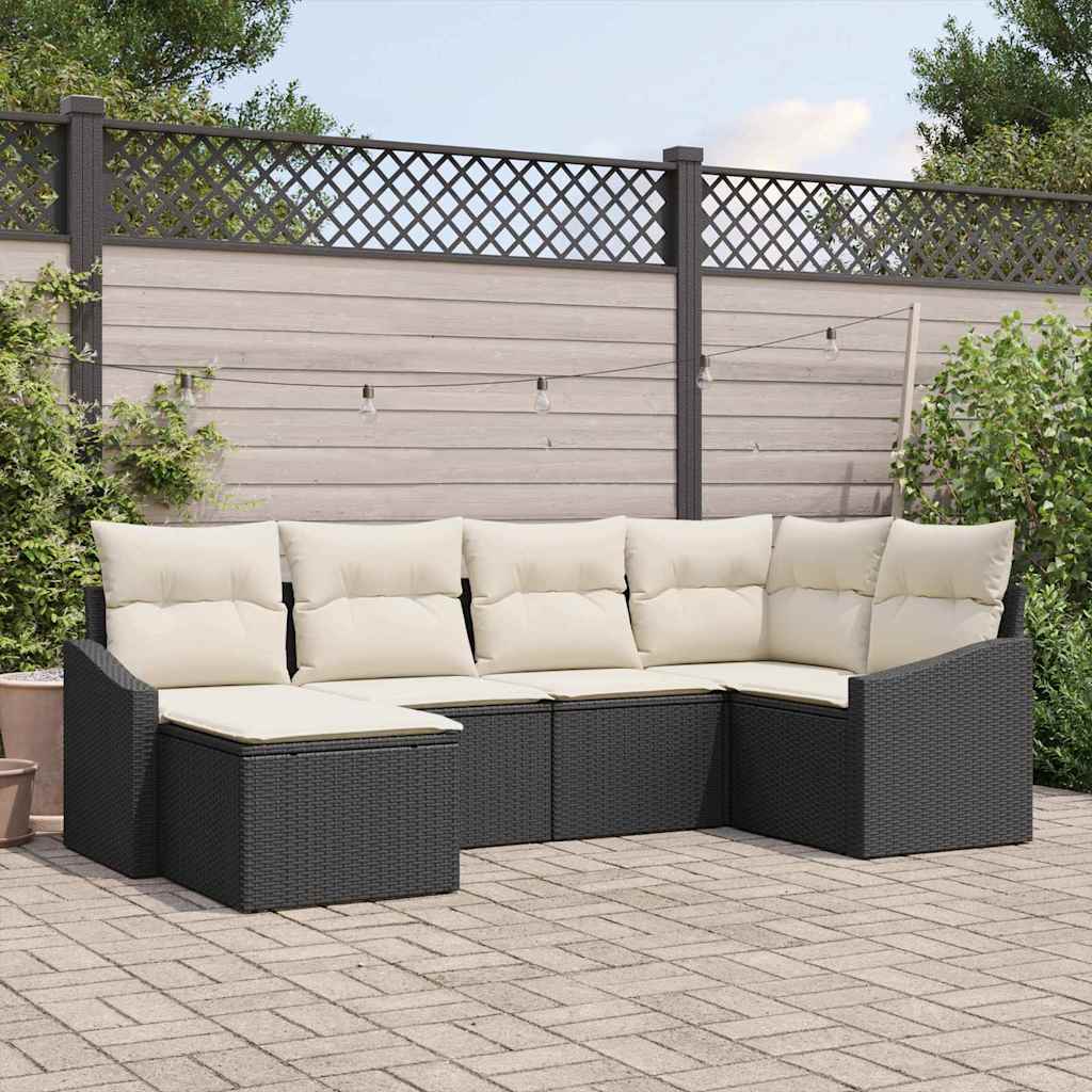 Tuin Eetset 6 st Zwart en Crème