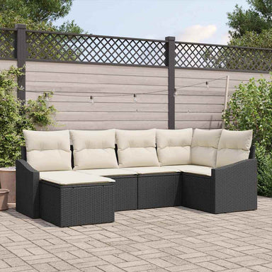 Tuin Eetset 6 st Zwart en Crème