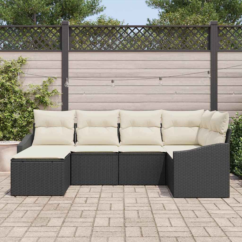 Tuin Eetset 6 st Zwart en Crème