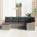 Tuin Eetset 6 st Grijs Poly Rattan en Poedergecoat Staal