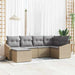 Tuin Eetset 6 st Beige en Licht Grijs