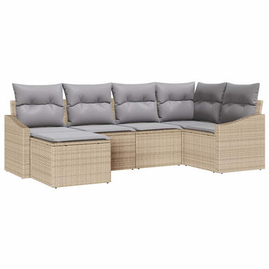 Tuin Eetset 6 st Beige en Licht Grijs