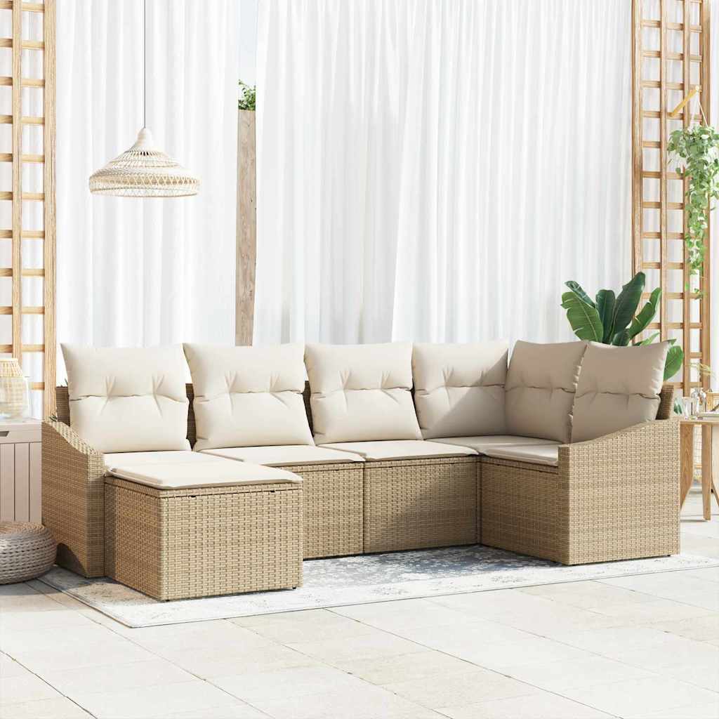 Tuin Eetset 6 st Beige en Crème