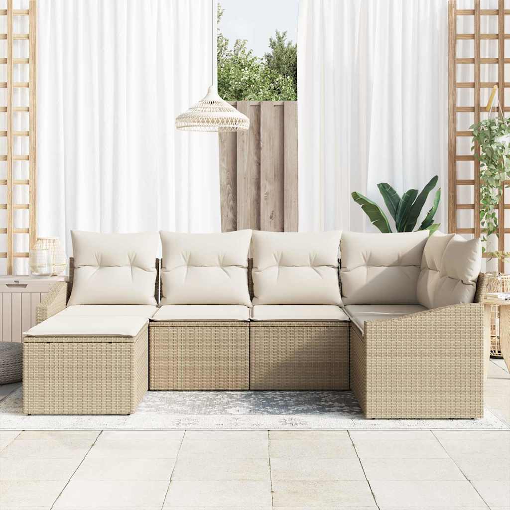 Tuin Eetset 6 st Beige en Crème