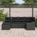 Tuin Eetset 6 st Zwart Poly Rattan en Poedergecoat Staal