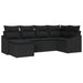 Tuin Eetset 6 st Zwart Poly Rattan en Poedergecoat Staal