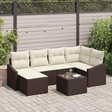 Tuin Eetset 7 st Bruin en Crème