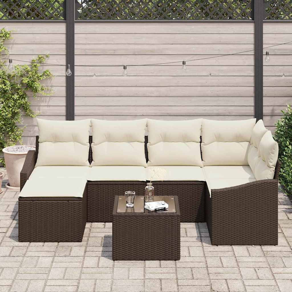 Tuin Eetset 7 st Bruin en Crème