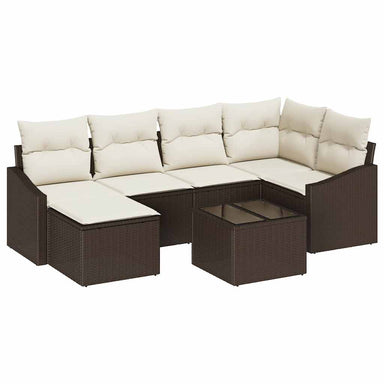 Tuin Eetset 7 st Bruin en Crème