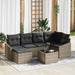 Tuin Eetset 7 st Lichtgrijs Poly Rattan en Poedergecoat Staal