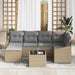 Tuin Eetset 7 st Beige en Licht Grijs