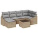 Tuin Eetset 7 st Beige en Licht Grijs