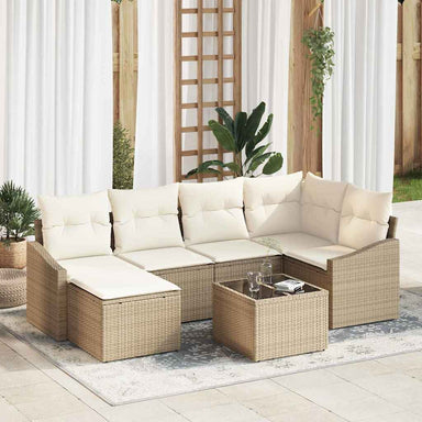 Tuin Eetset 7 st Beige en Crème
