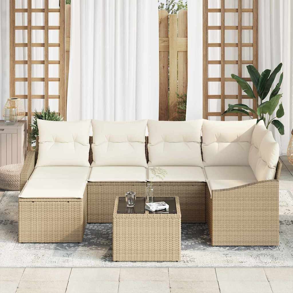 Tuin Eetset 7 st Beige en Crème
