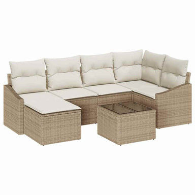 Tuin Eetset 7 st Beige en Crème