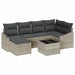 Tuin Eetset 7 st Lichtgrijs Poly Rattan en Poedergecoat Staal