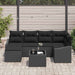 Tuin Eetset 7 st Zwart Poly Rattan en Poedergecoat Staal