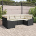 Tuinbankenset 6 st Zwart en Crème poly rattan