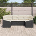 Tuinbankenset 6 st Zwart en Crème poly rattan