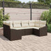 Tuinbankenset 6 st Bruin en Crème poly rattan