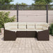 Tuinbankenset 6 st Bruin en Crème poly rattan