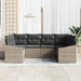 Tuinbankenset 6 st Grijs poly rattan