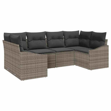 Tuinbankenset 6 st Grijs poly rattan