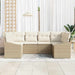 Tuinbankenset 6 st Beige en Crème poly rattan