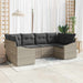 Tuinbankenset 6 st Lichtgrijs poly rattan