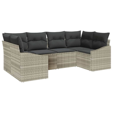 Tuinbankenset 6 st Lichtgrijs poly rattan
