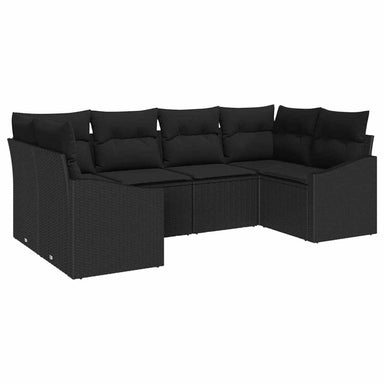 Tuinbankenset 6 st Zwart poly rattan