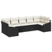Tuinbankenset 7 st Zwart en Crème poly rattan