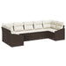 Tuinbankenset 7 st Bruin en Crème poly rattan