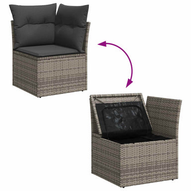 Tuinbankenset 7 st Grijs poly rattan