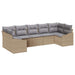 Tuinbankenset 7 st Beige en Licht Grijs poly rattan