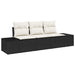 Tuinbankenset 3 st Zwart en Crème poly rattan