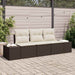 Tuinbankenset 3 st Bruin en Crème poly rattan