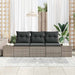 Tuinbankenset 3 st Grijs poly rattan