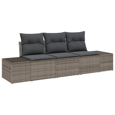 Tuinbankenset 3 st Grijs poly rattan