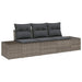 Tuinbankenset 3 st Grijs poly rattan