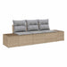 Tuinbankenset 3 st Beige en Licht Grijs poly rattan