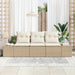 Tuinbankenset 3 st Beige en Crème poly rattan
