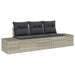Tuinbankenset 3 st Lichtgrijs poly rattan
