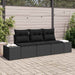 Tuinbankenset 3 st Zwart poly rattan