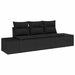 Tuinbankenset 3 st Zwart poly rattan