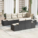 Tuinbankenset 7 st Zwart en Crème poly rattan