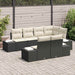Tuinbankenset 7 st Zwart en Crème poly rattan