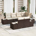 Tuinbankenset 7 st Bruin en Crème poly rattan